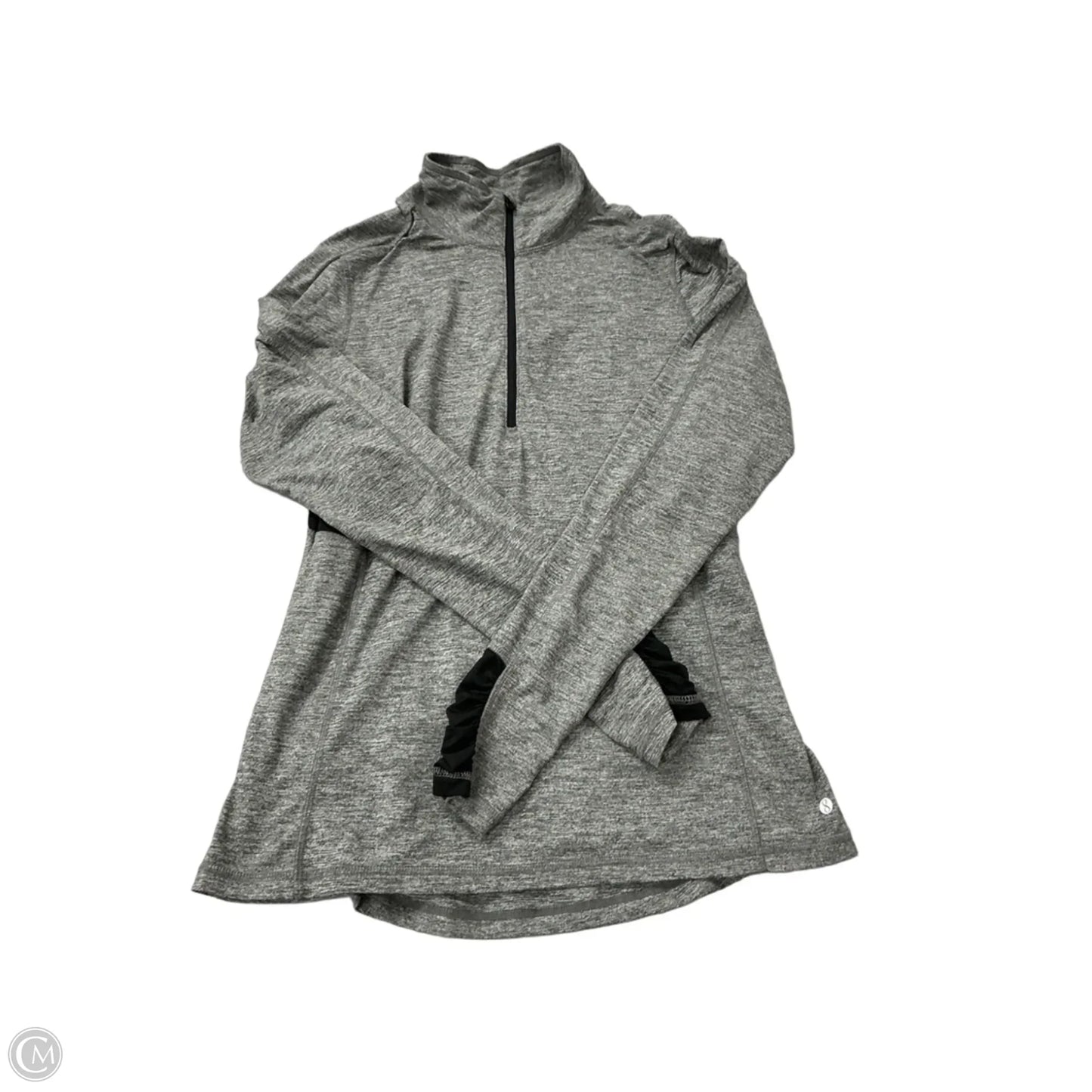 Athletic Top Long Sleeve Collar By Layer 8 In Grey, Size: L