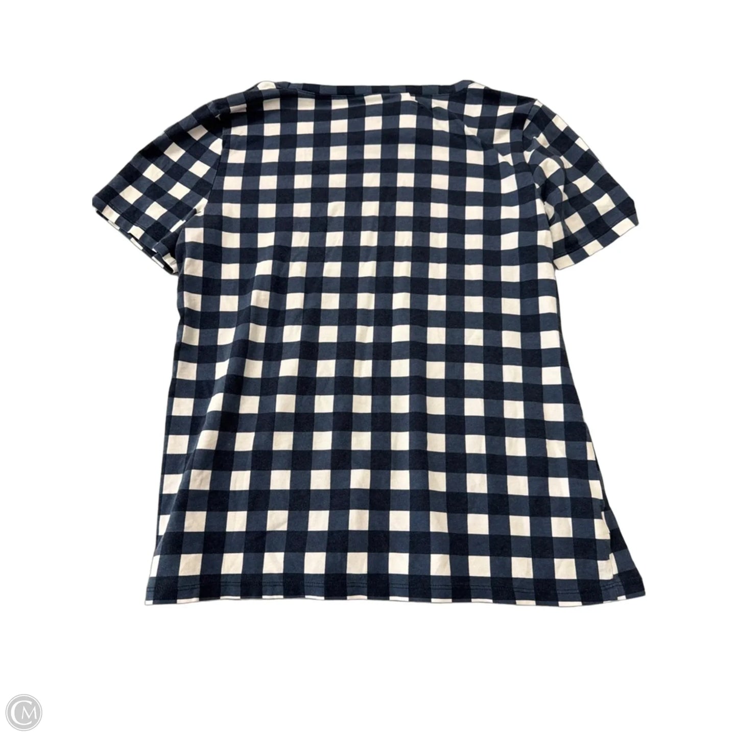 Top Short Sleeve By Ann Taylor In Checkered Pattern, Size: M