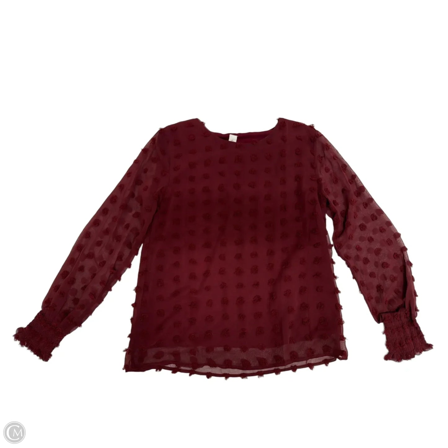 Top Long Sleeve By Clothes Mentor In Maroon, Size: M