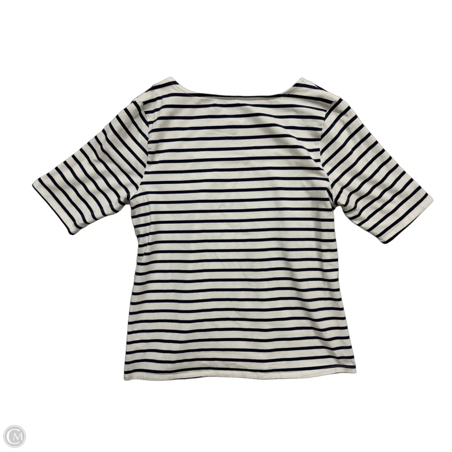 Top Short Sleeve By Croft And Barrow In Striped Pattern, Size: L