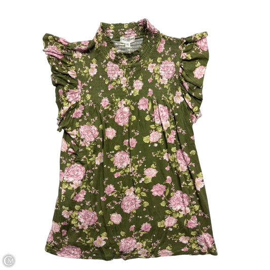 Top Sleeveless By Full Circle Trends In Floral Print, Size: Xl