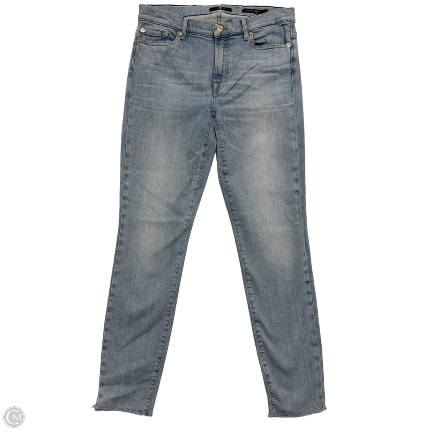 Jeans Cropped By 7 For All Mankind In Blue Denim, Size: 8