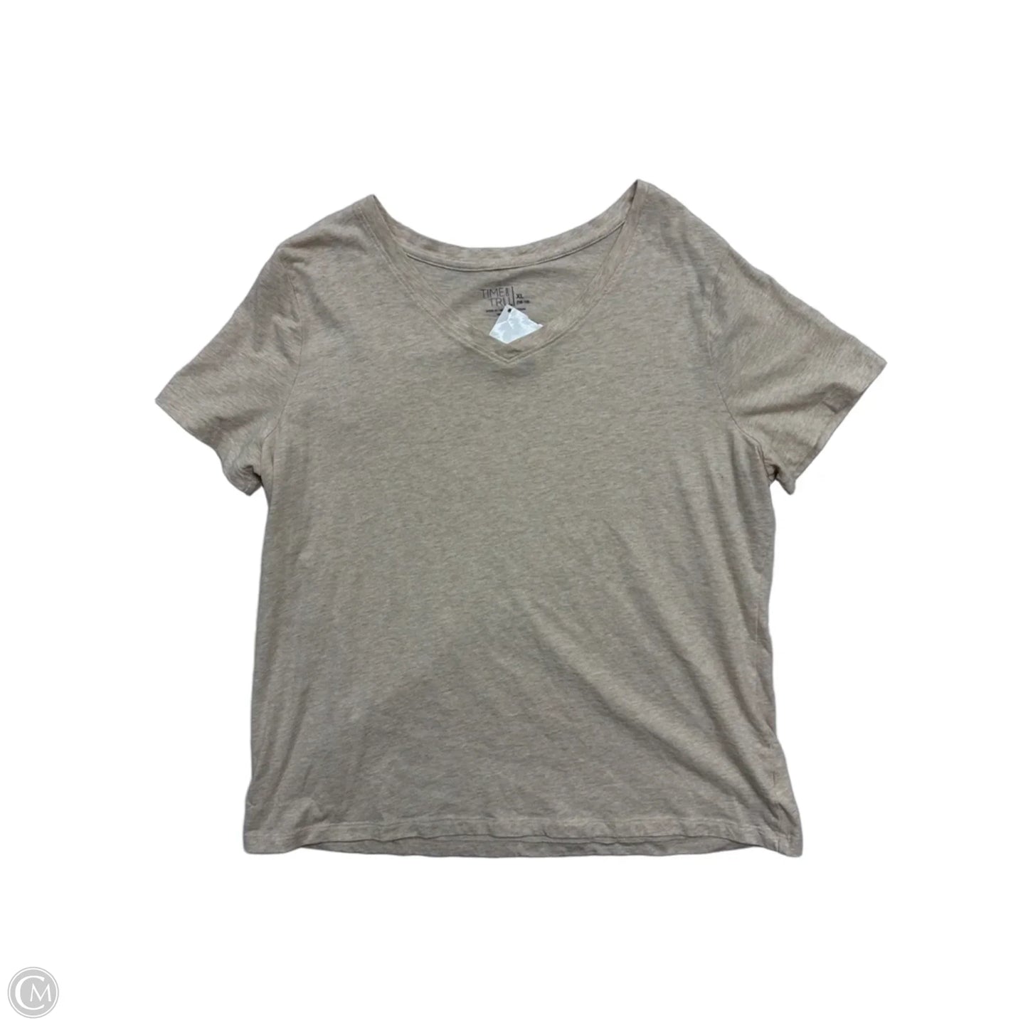 Top Short Sleeve By Time And Tru In Tan, Size: Xl