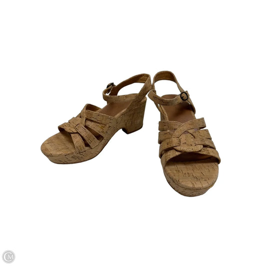 Sandals Heels Block By Bare Traps In Brown, Size: 7.5