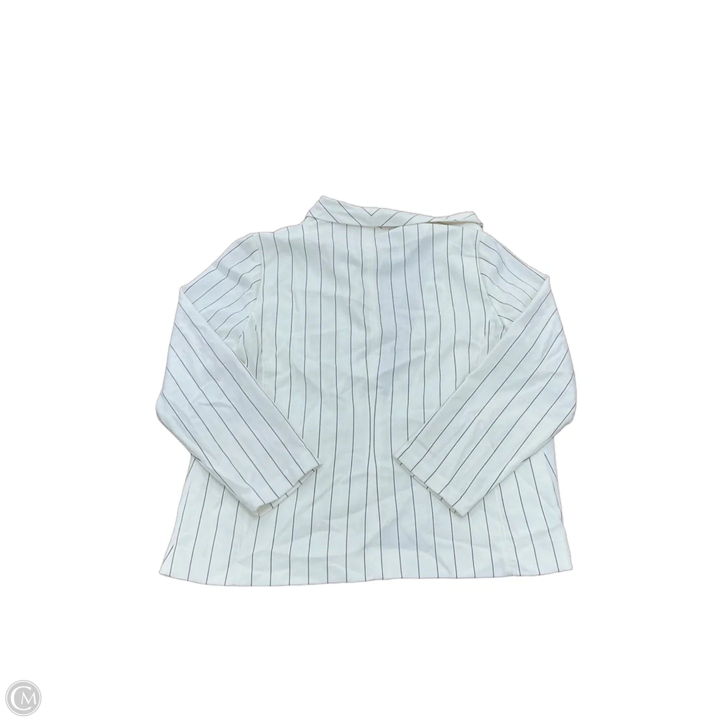 Blazer By Chicos In Striped Pattern, Size: L