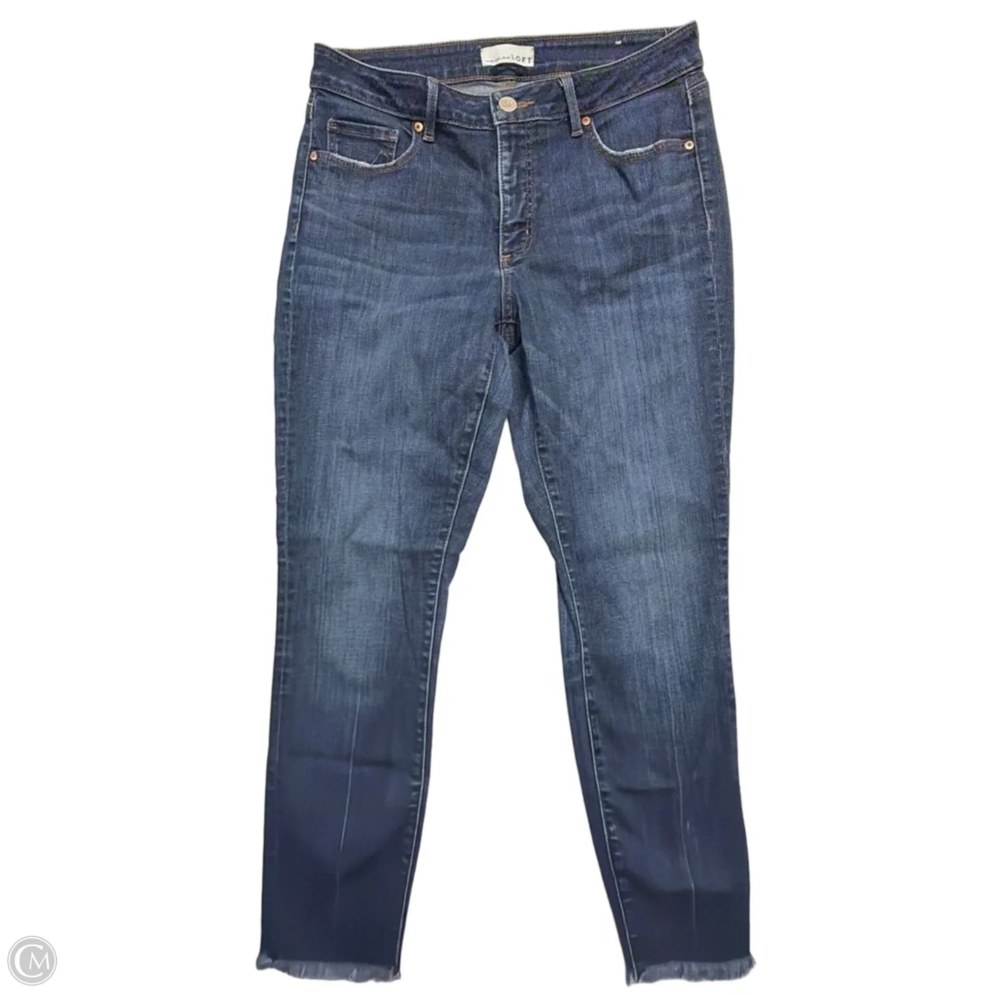 Jeans Cropped By Loft In Blue Denim, Size: 8