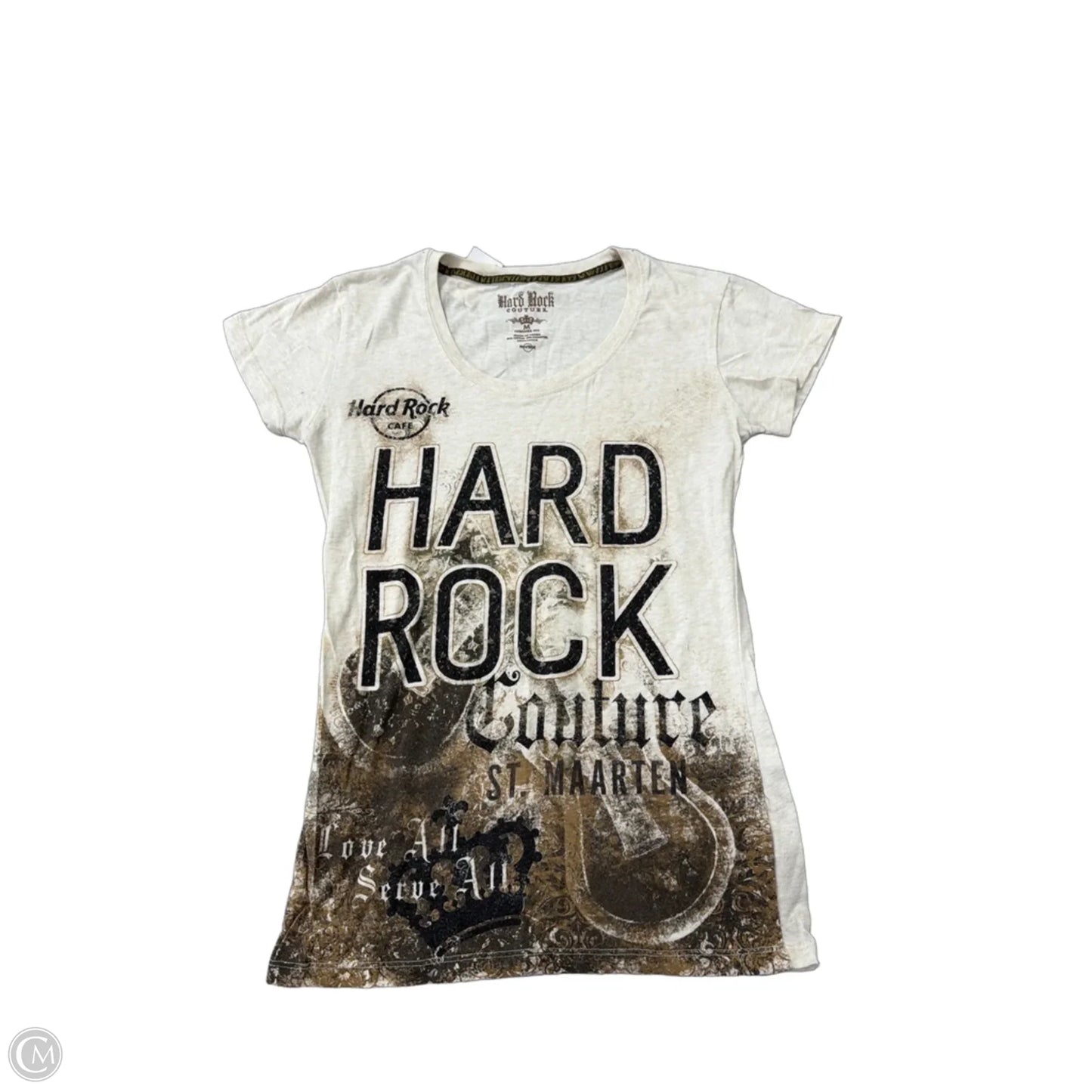 Top Short Sleeve By Clothes Mentor In Tan, Size: M