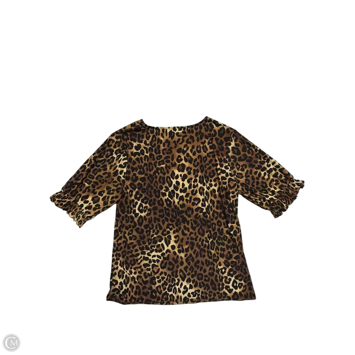Top Short Sleeve By Anne Klein In Animal Print, Size: L