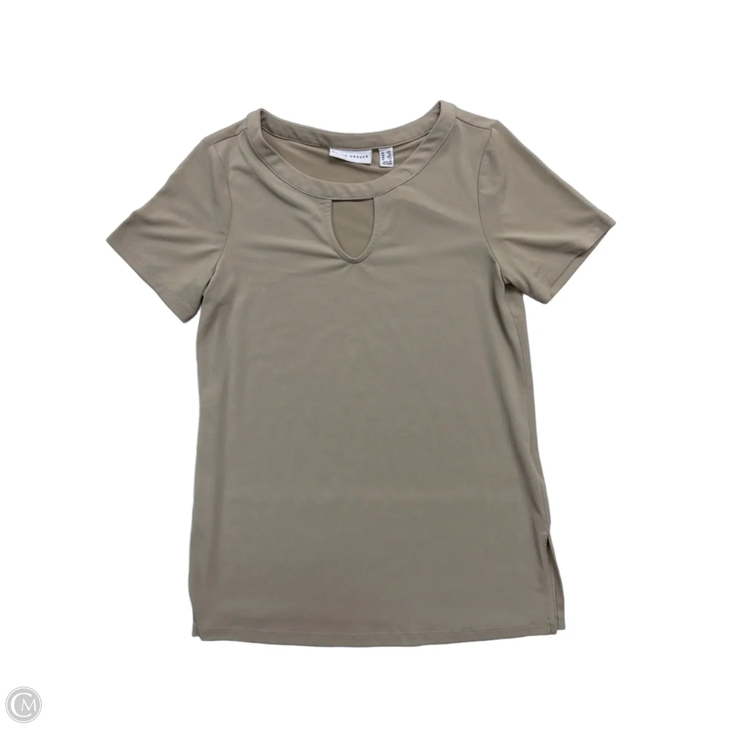 Top Short Sleeve By Susan Graver In Tan, Size: Xs