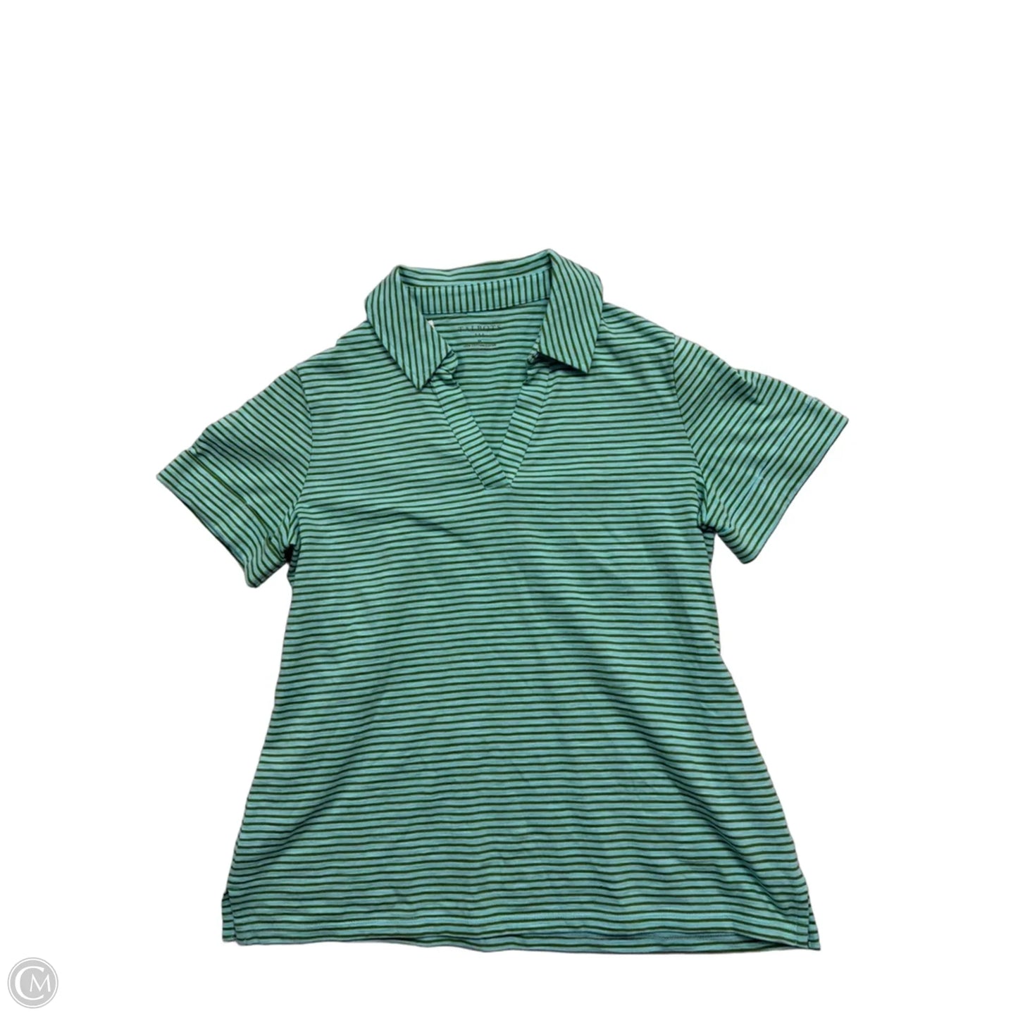 Top Short Sleeve By Talbots In Striped Pattern, Size: M