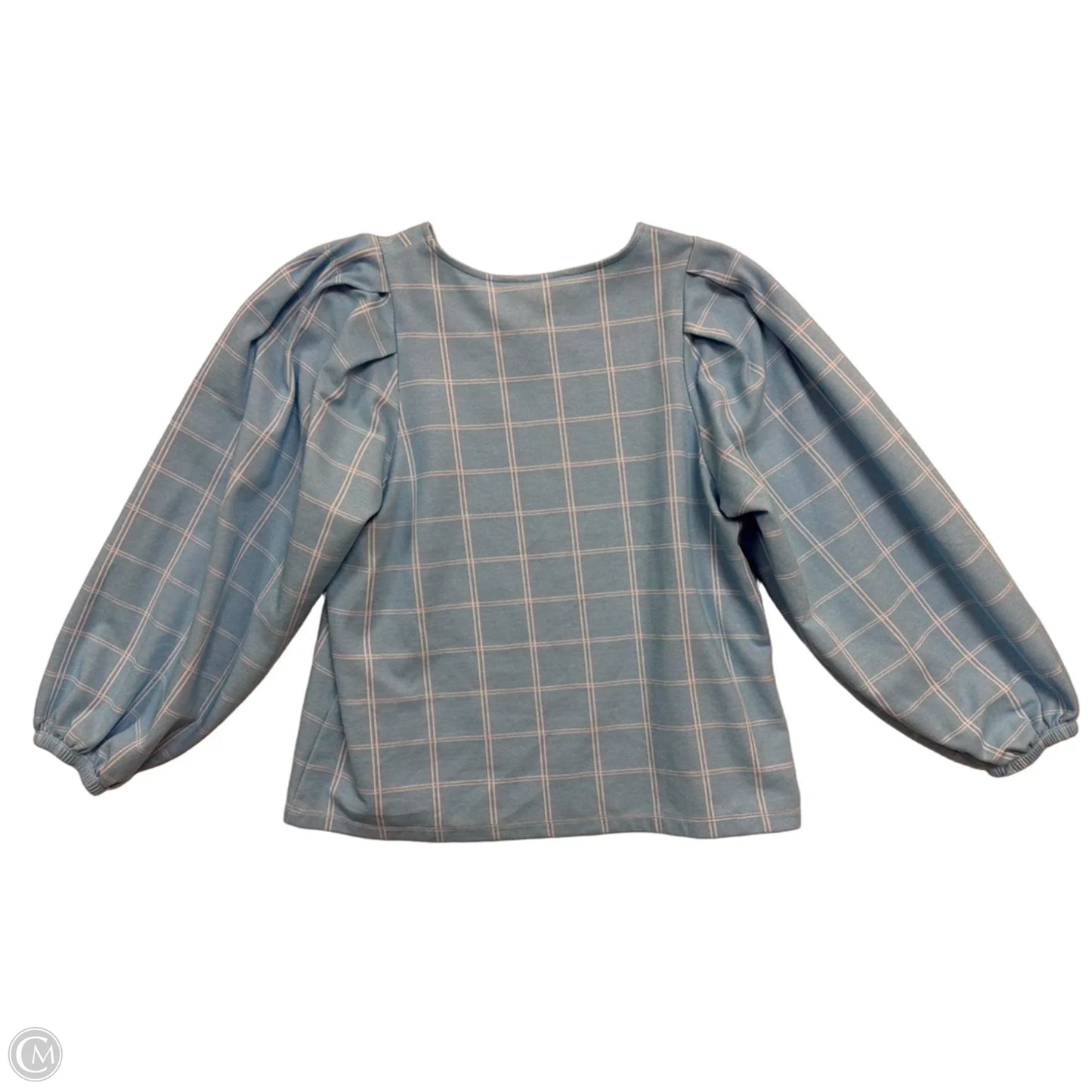 Top Long Sleeve By Banana Republic In Blue & White, Size: L