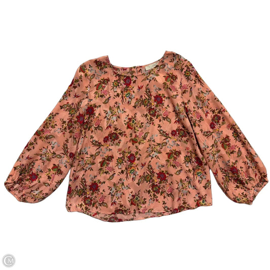 Top Long Sleeve By Loft In Paisley Print, Size: L