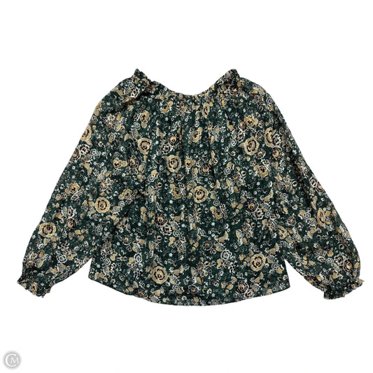 Top Long Sleeve By Ann Taylor In Floral Print, Size: L