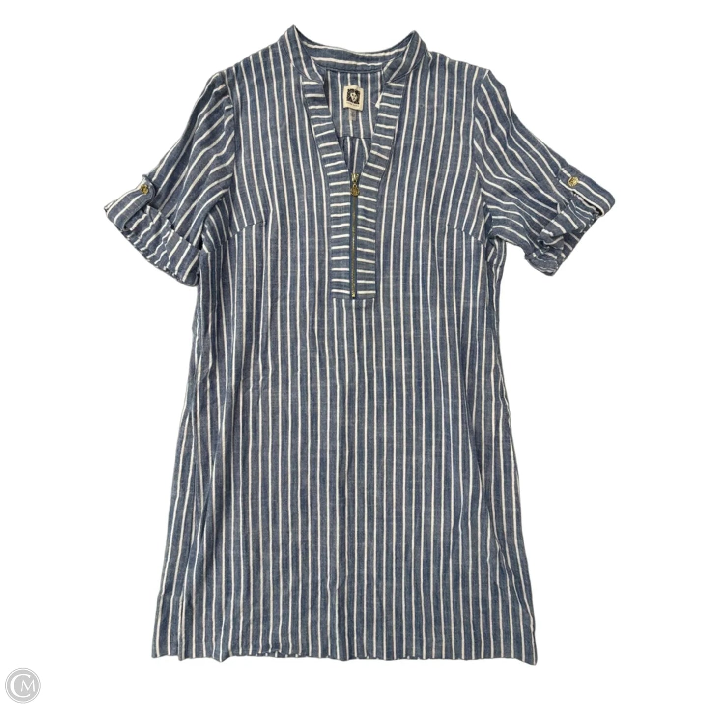 Dress Casual Midi By Anne Klein In Striped Pattern, Size: L