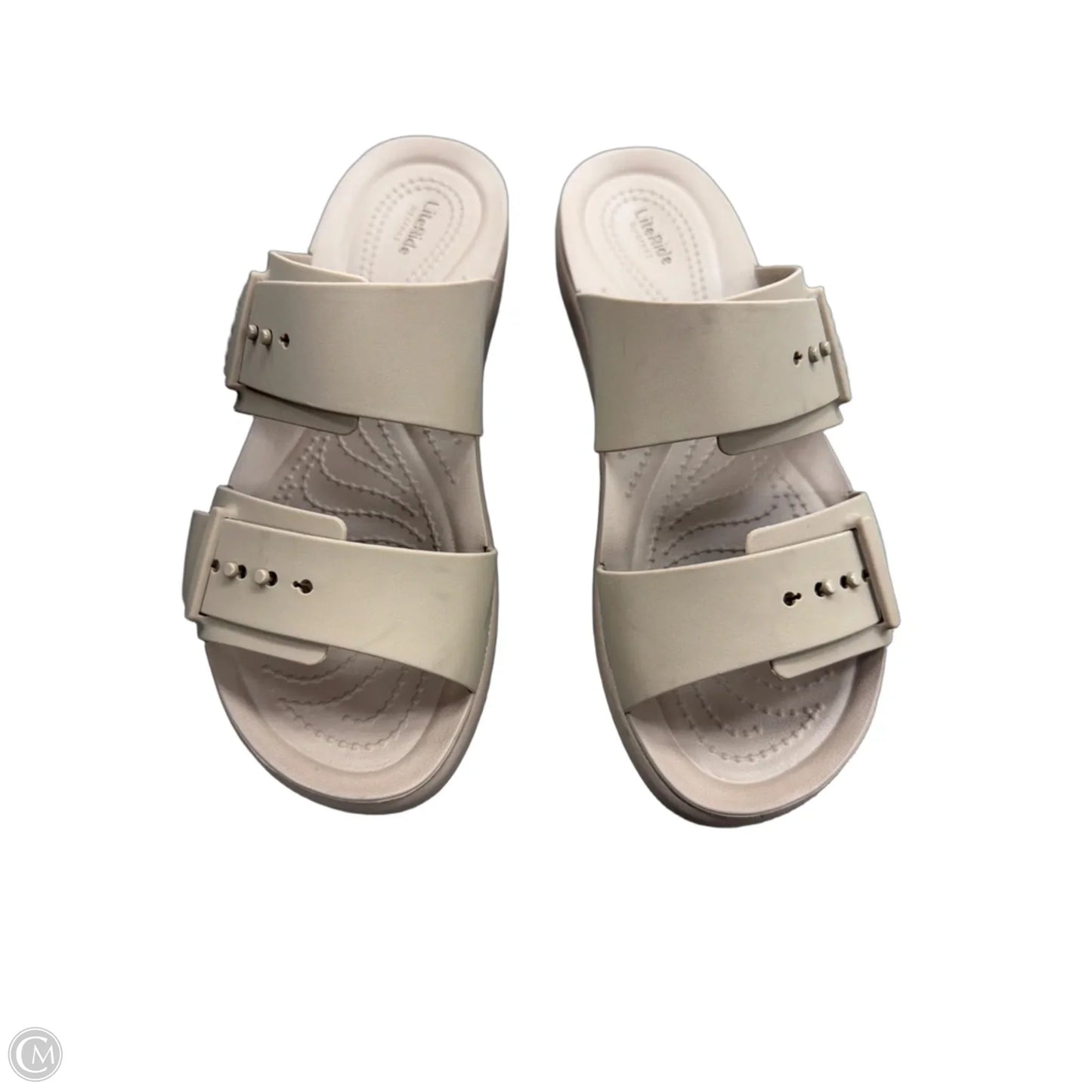Sandals Flats By Crocs In Tan, Size: 8