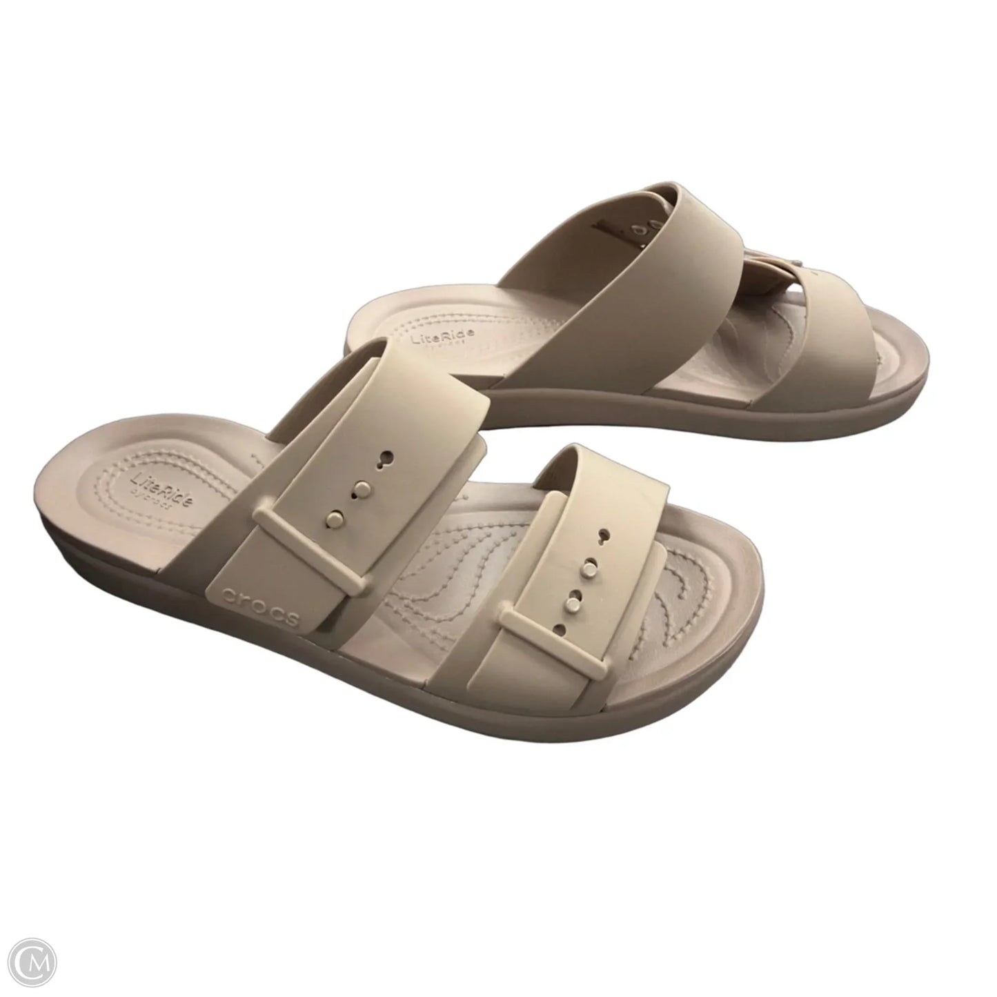 Sandals Flats By Crocs In Tan, Size: 8