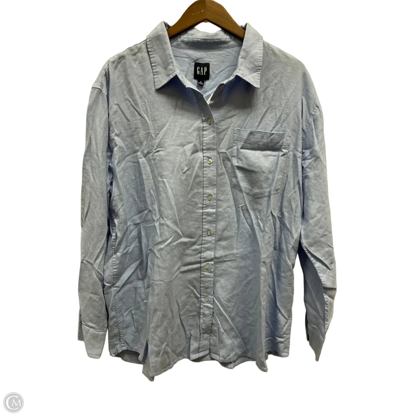 Top Long Sleeve By Gap In Blue, Size: Xl