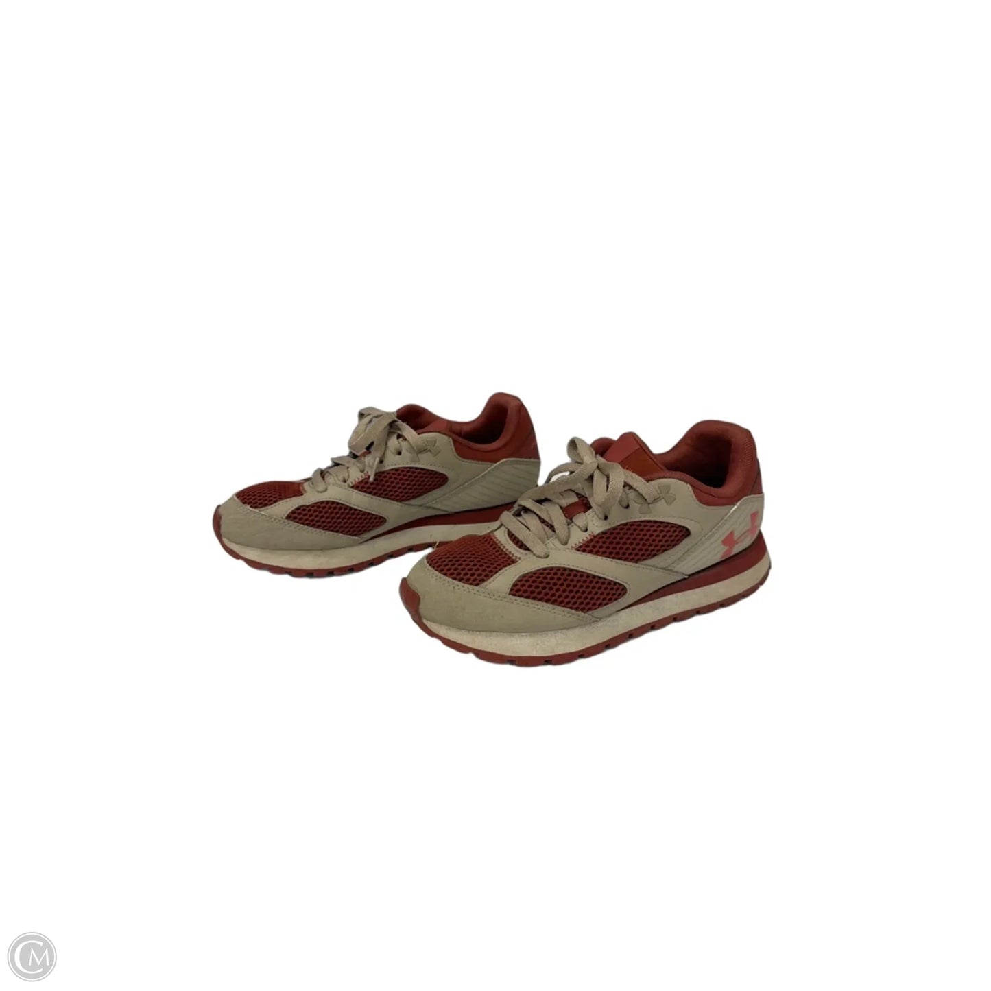 Shoes Sneakers By Under Armour In Red & Tan, Size: 9