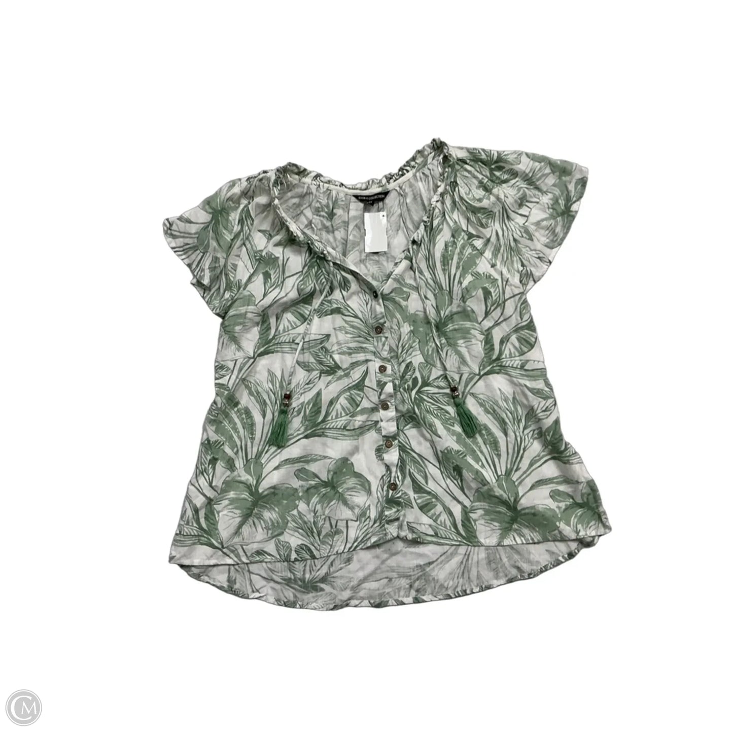 Top Short Sleeve By Club Z In Tropical Print, Size: M