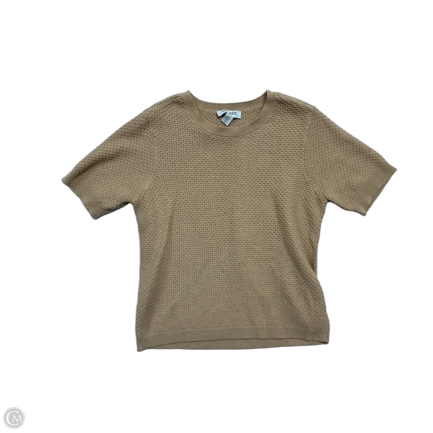 Top Short Sleeve By Nine West In Tan, Size: M