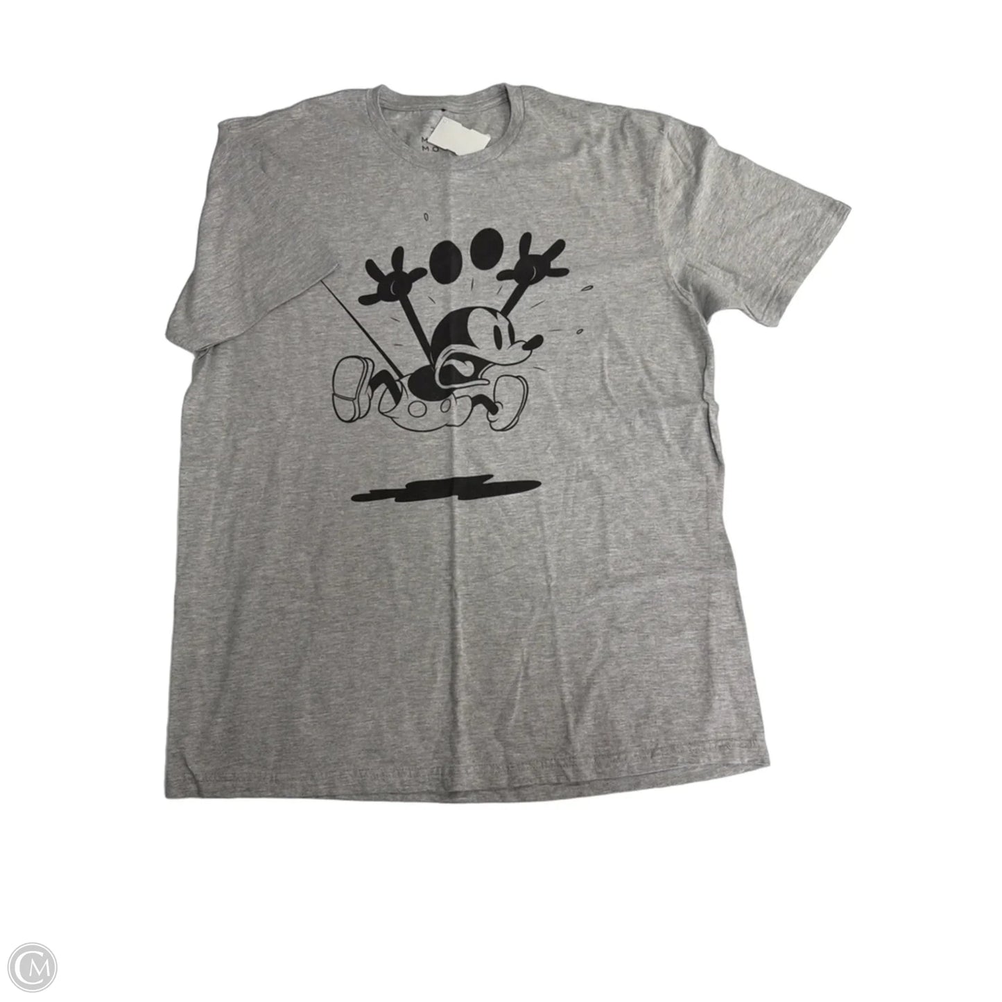 Top Short Sleeve By Disney In Grey, Size: L
