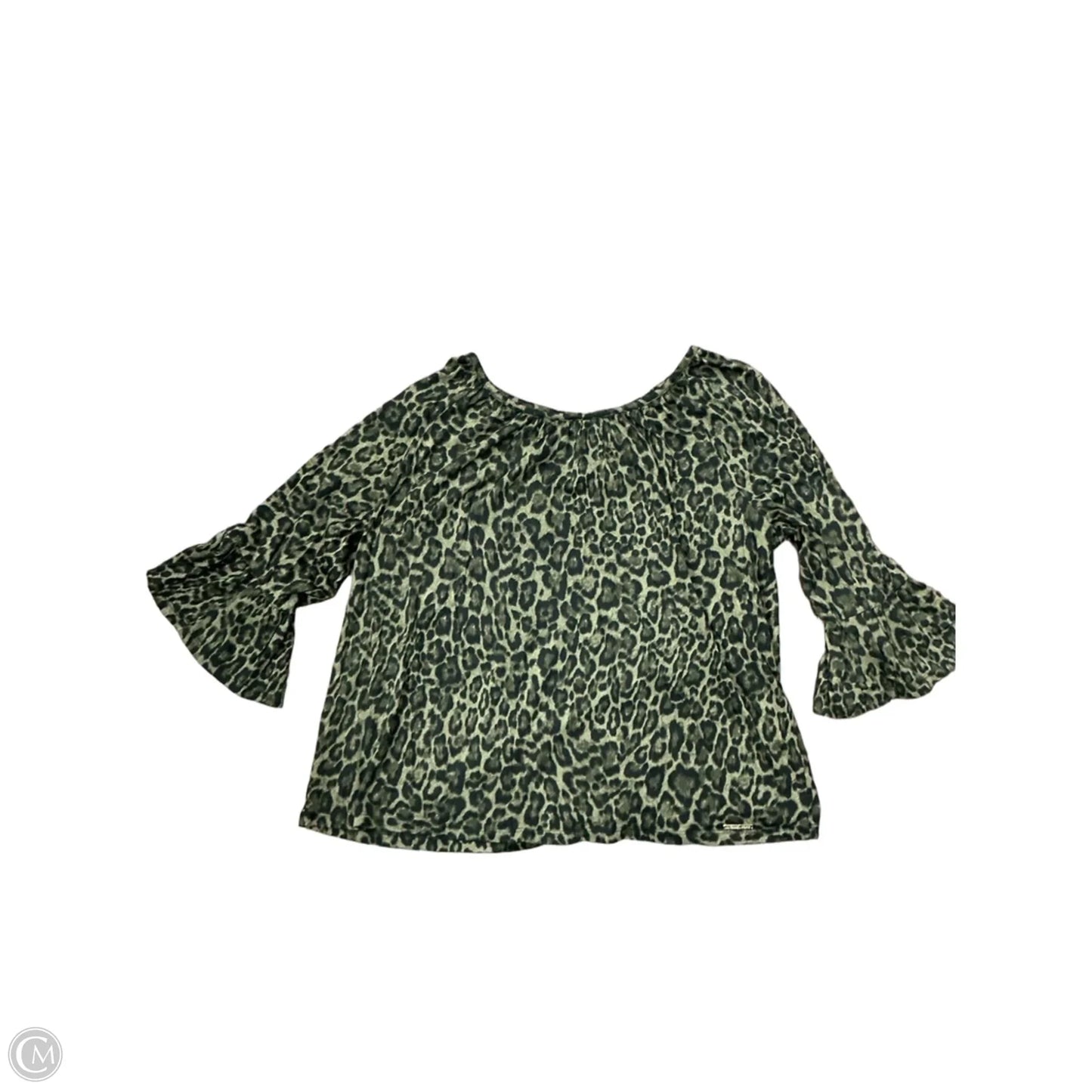 Top 3/4 Sleeve By Michael By Michael Kors In Animal Print, Size: L