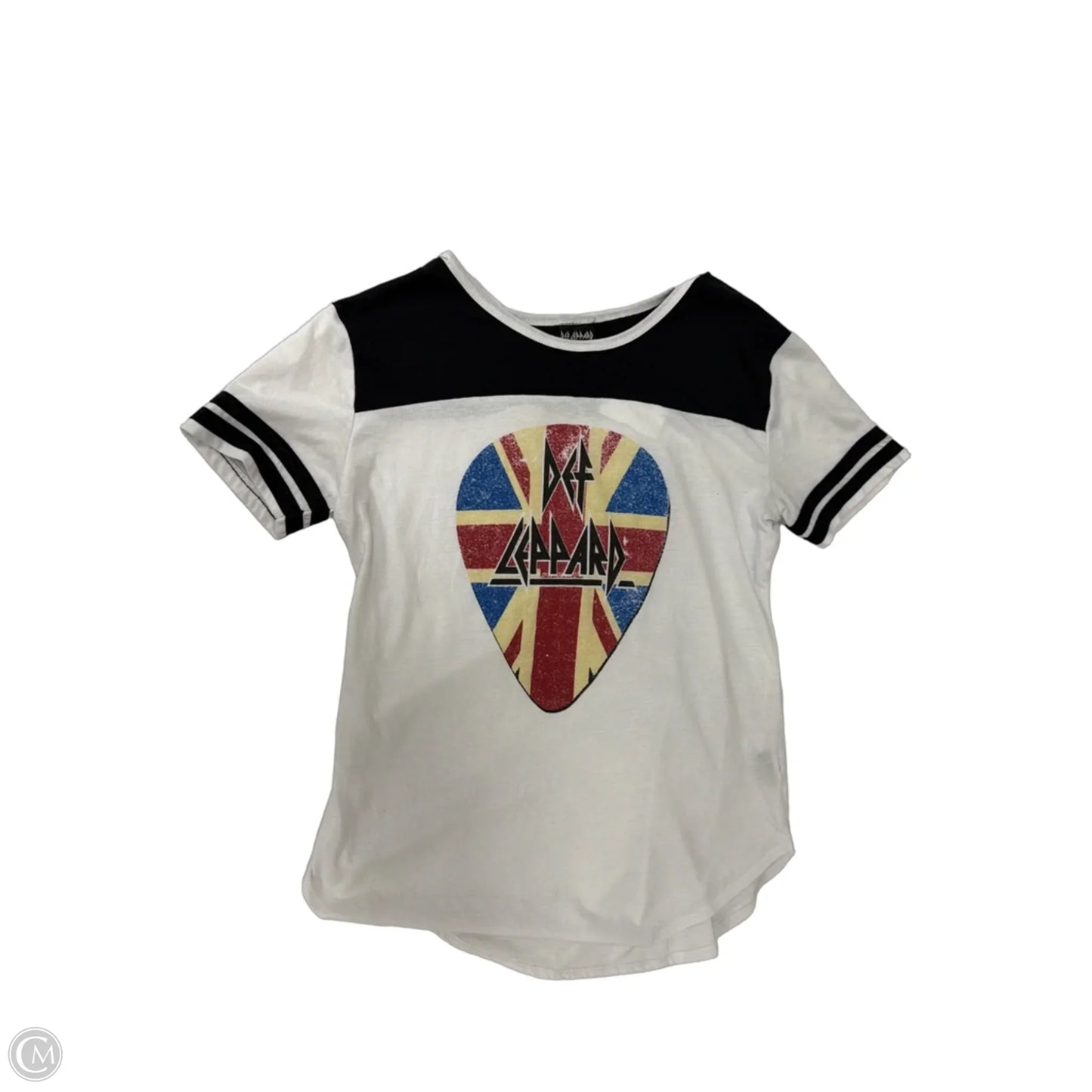 Top Short Sleeve By Clothes Mentor In Black & White, Size: L
