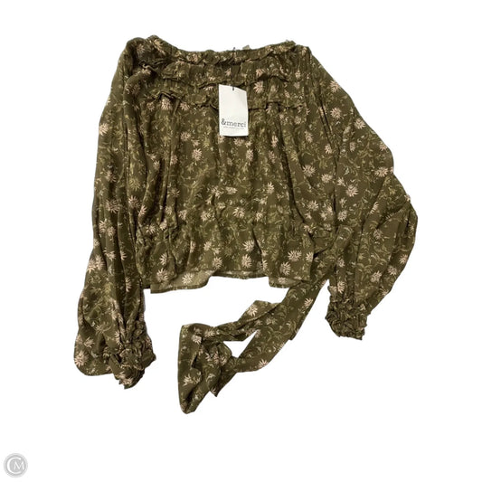 Top Long Sleeve By &merci In Green, Size: L
