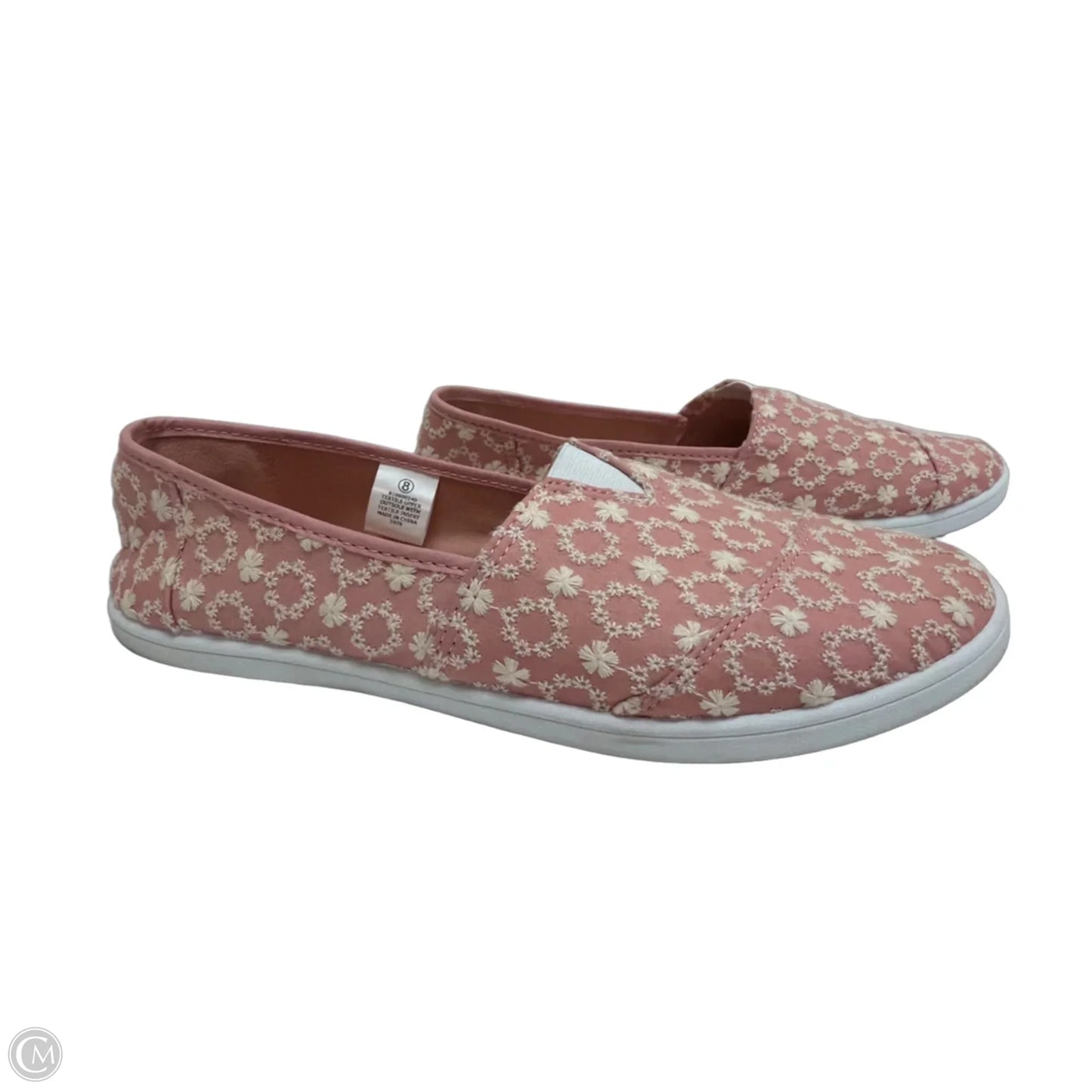 Shoes Flats By Canvas In Pink & White, Size: 8