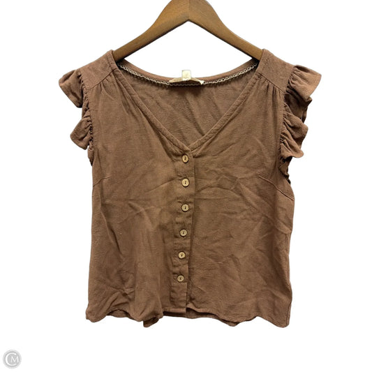 Top Sleeveless By Vine & Love In Brown, Size: M