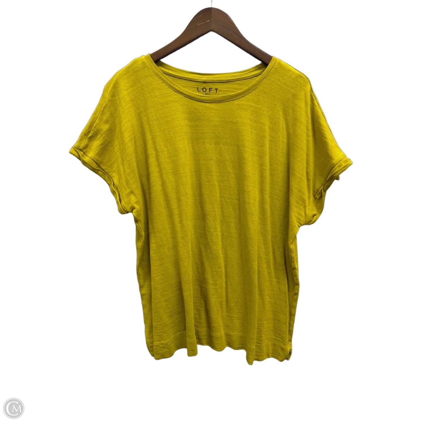 Top Short Sleeve By Loft In Yellow, Size: 1x