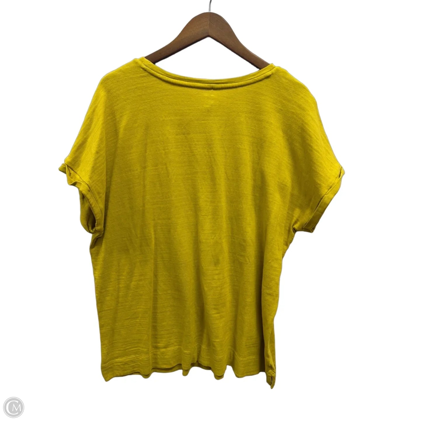 Top Short Sleeve By Loft In Yellow, Size: 1x