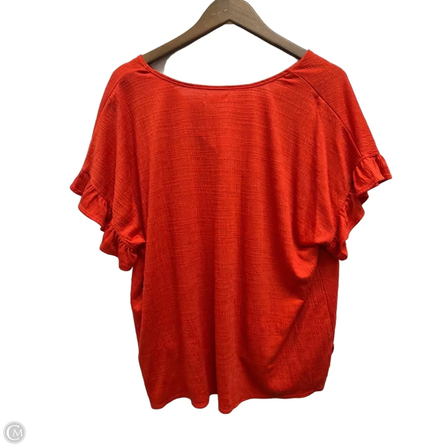 Top Short Sleeve By Max Studio In Red, Size: 1x