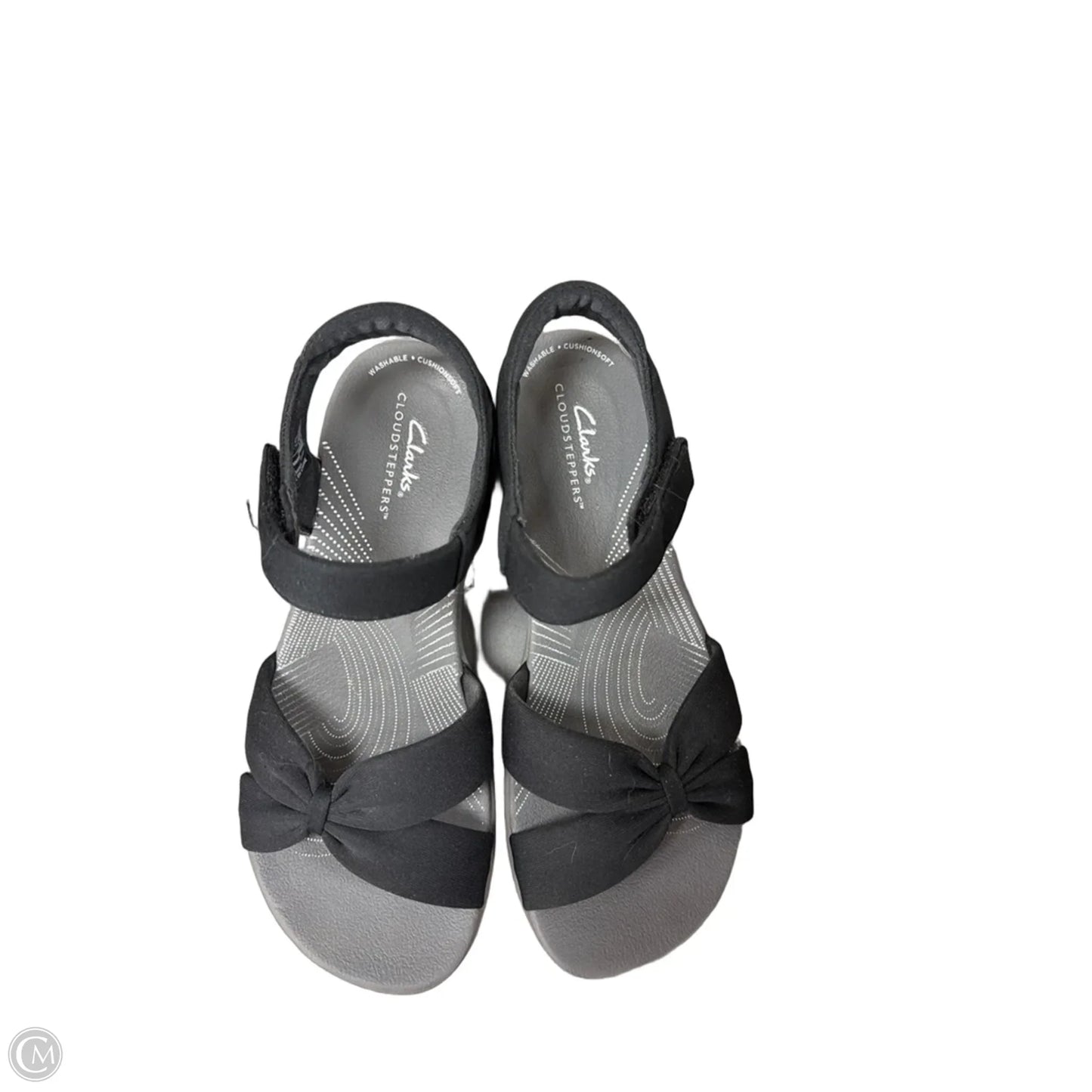 Sandals Flats By Clarks In Black & Grey, Size: 7