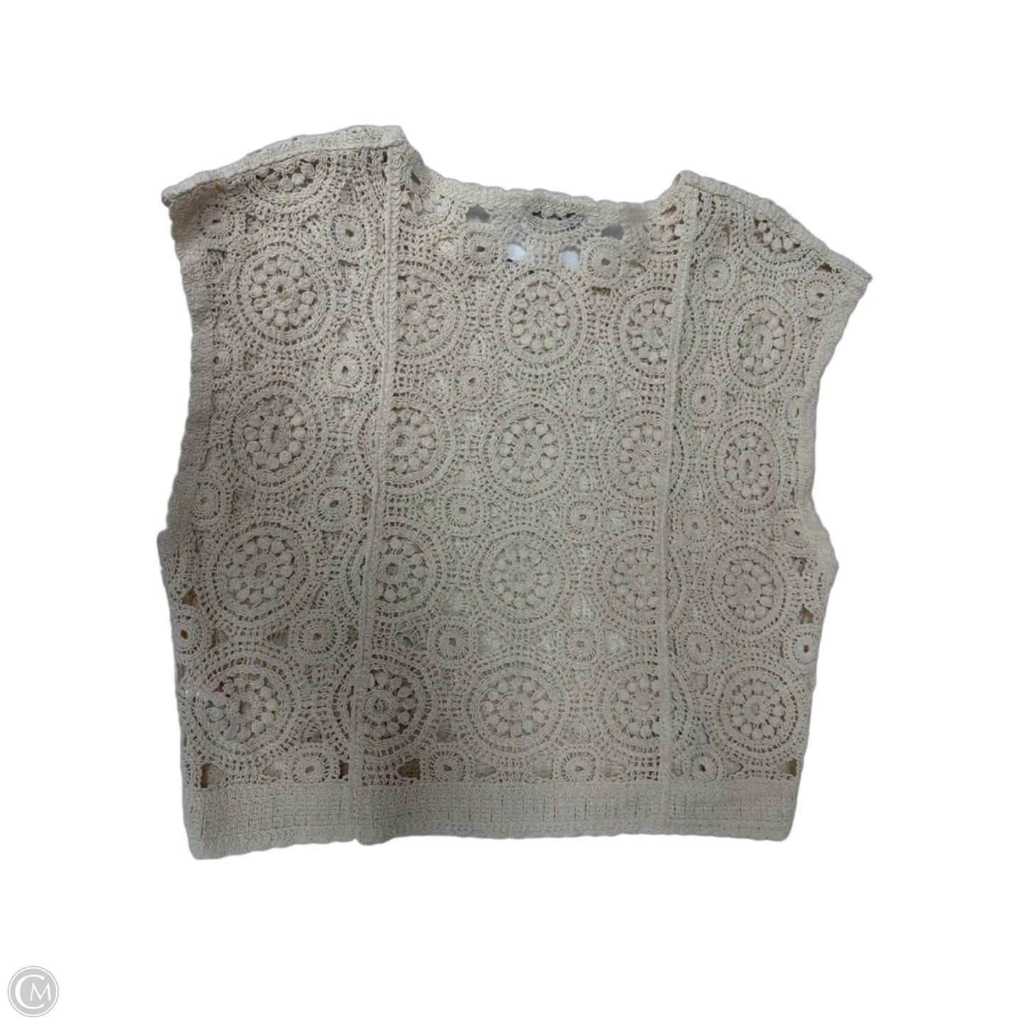 Top Short Sleeve By Clothes Mentor In Cream, Size: M