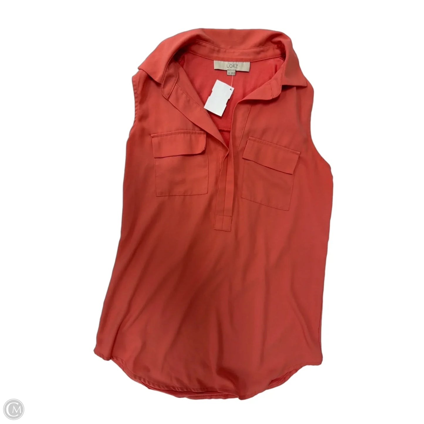 Top Sleeveless By Loft In Coral, Size: Xs