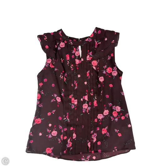 Top Sleeveless By Elle In Maroon, Size: S
