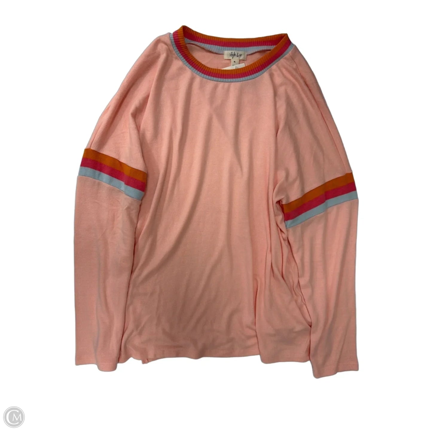 Top Long Sleeve By Style And Company In Peach, Size: Xl