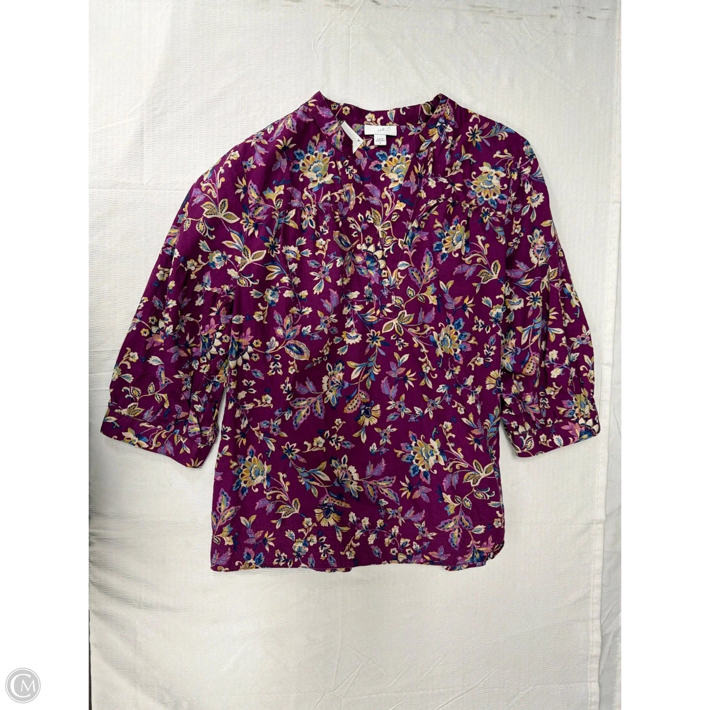 Top 3/4 Sleeve By J. Jill In Purple, Size: S
