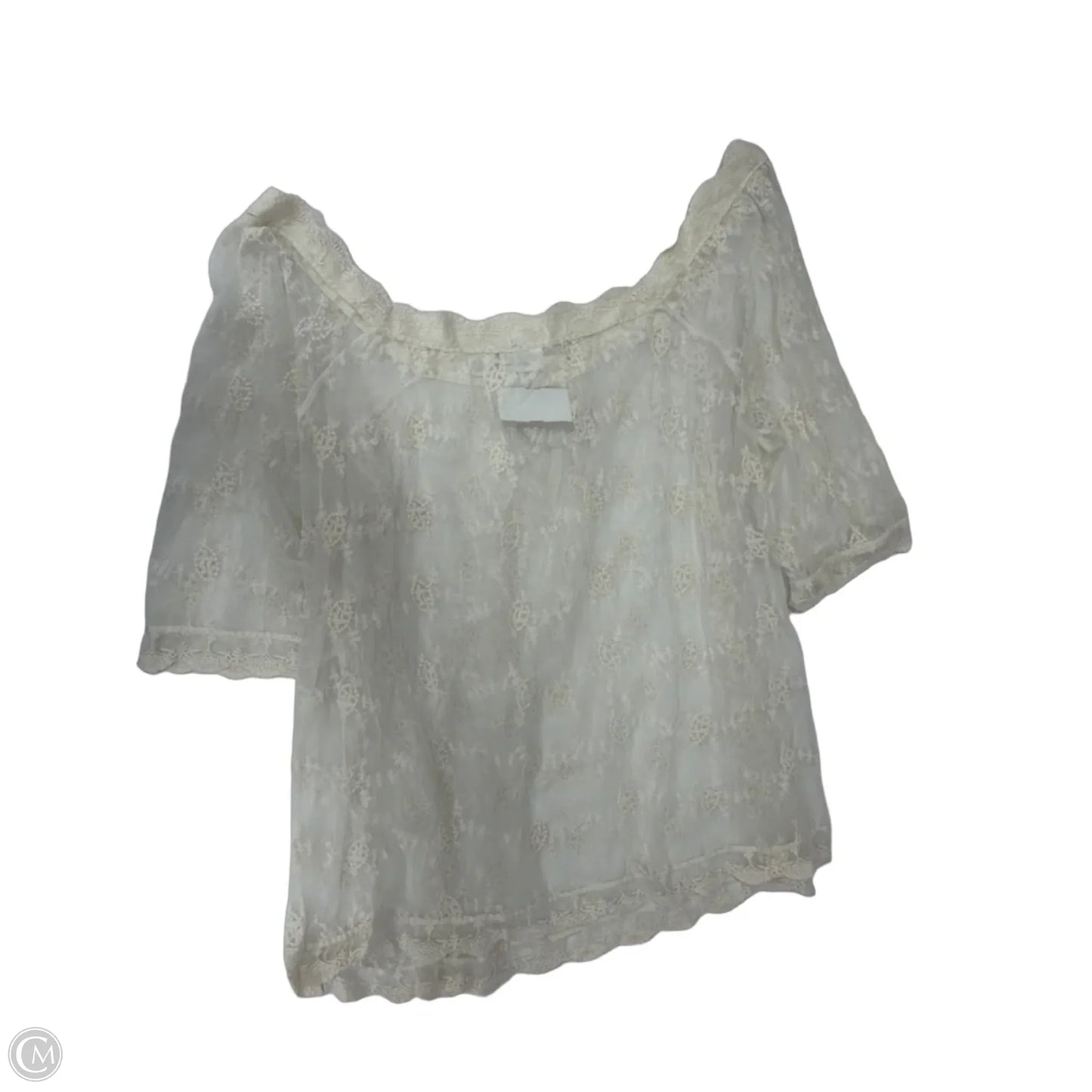 Top Short Sleeve By Cato In Cream, Size: 2x