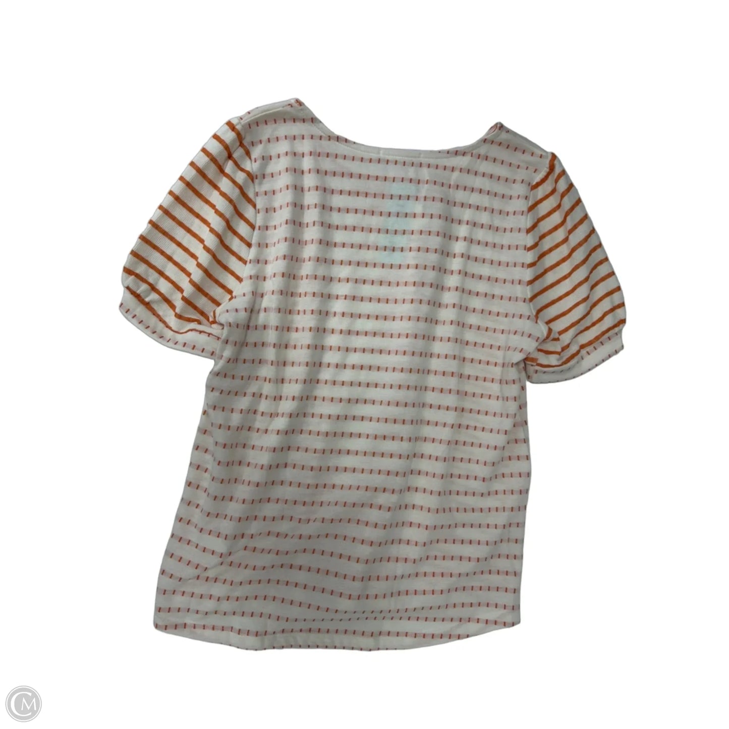Top Short Sleeve By Pink Clover In Cream & Orange, Size: L