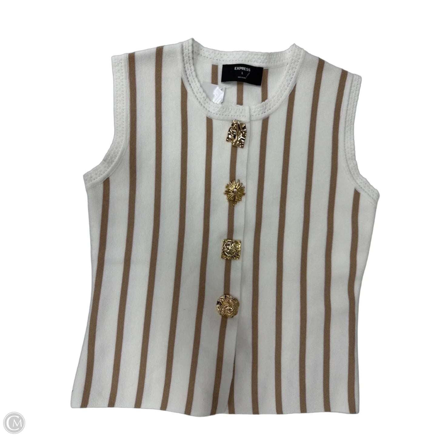 Vest Other By Express In Striped Pattern, Size: L