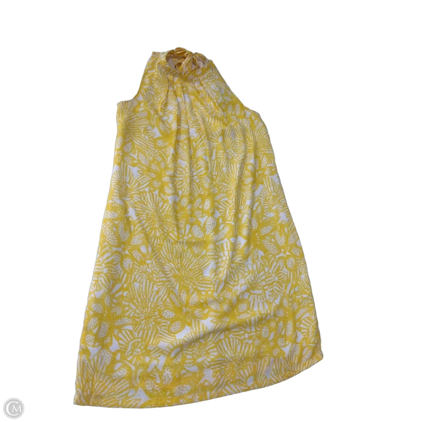 Dress Casual Midi By H&m In White & Yellow, Size: M
