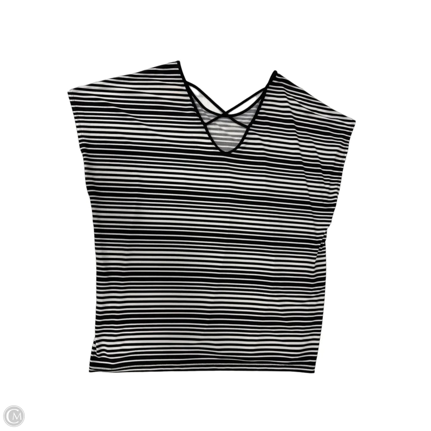 Top Short Sleeve By Cj Banks In Striped Pattern, Size: 1x