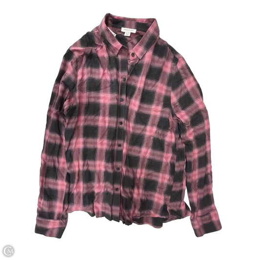 Top Long Sleeve By Beachlunchlounge In Plaid Pattern, Size: Xl