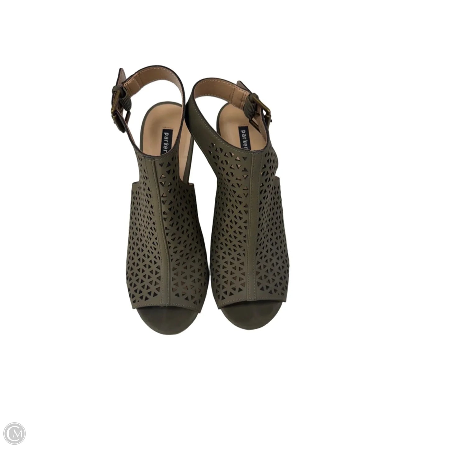 Sandals Heels Wedge By Clothes Mentor In Green, Size: 7