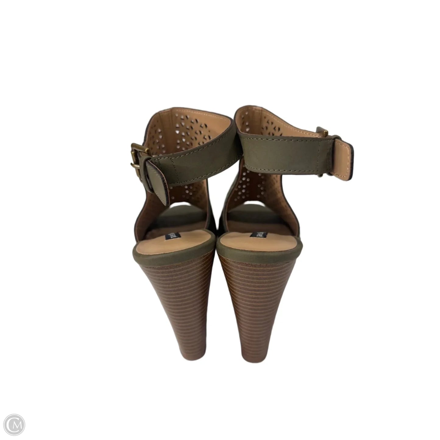 Sandals Heels Wedge By Clothes Mentor In Green, Size: 7