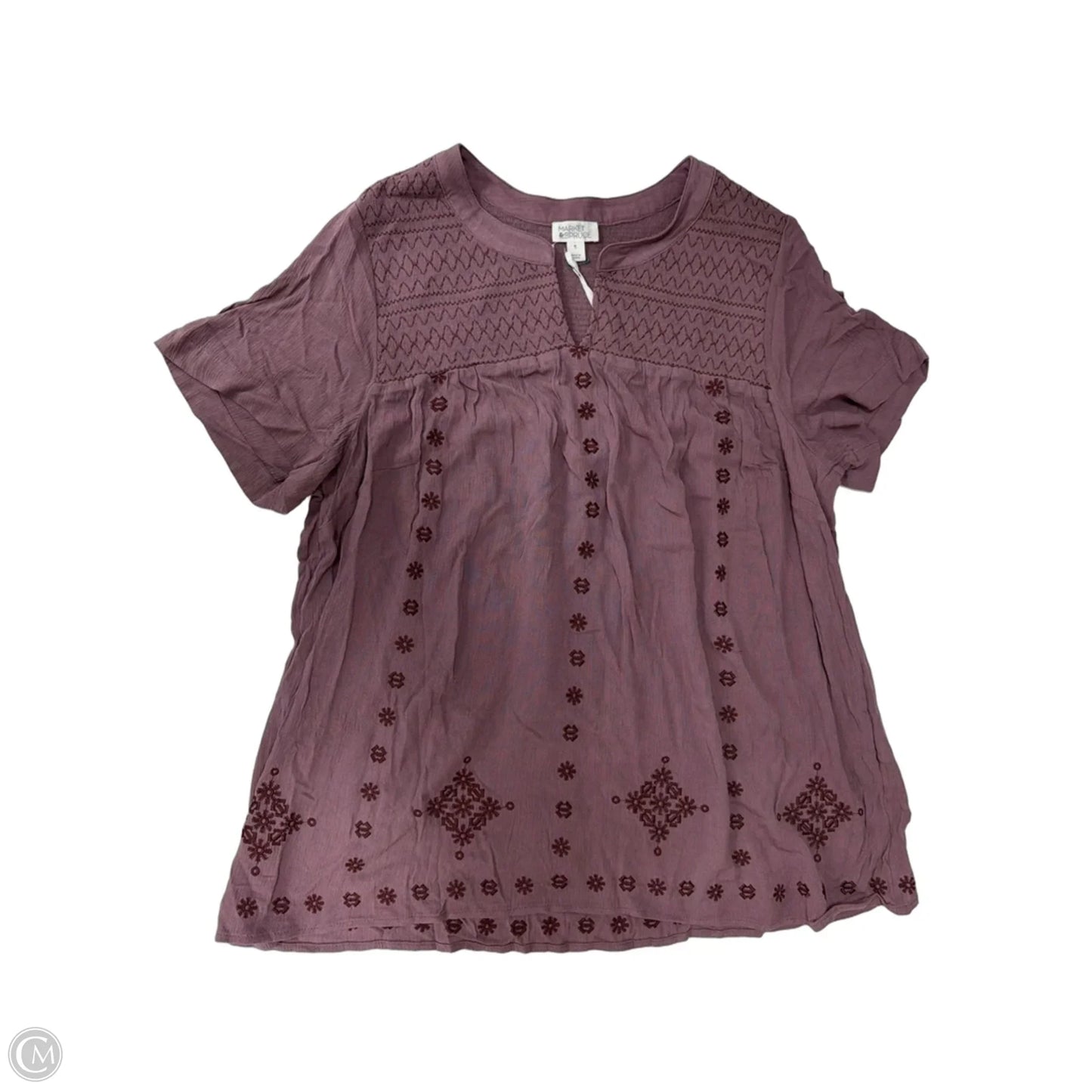 Top Short Sleeve By Market & Spruce In Purple, Size: 1x