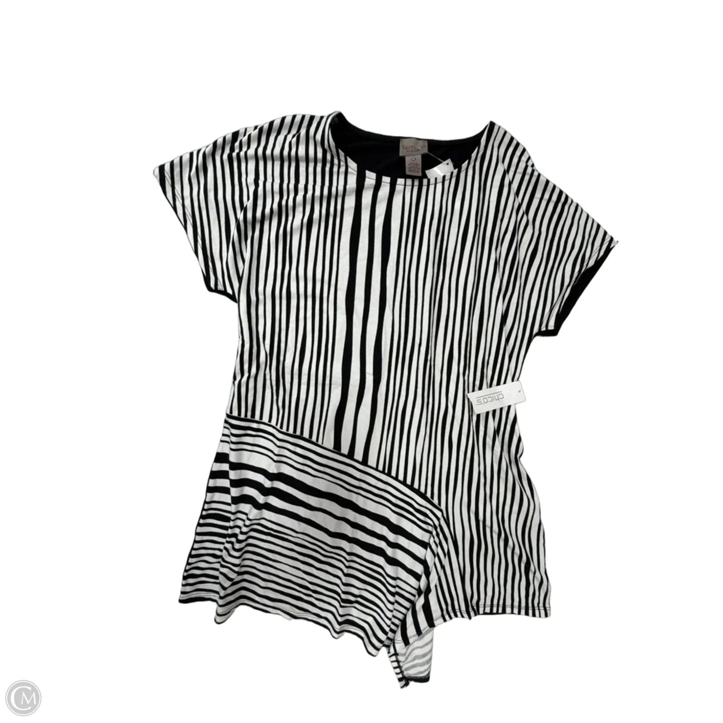 Top Short Sleeve By Chicos In Striped Pattern, Size: S