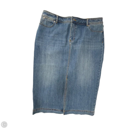 Skirt Midi By Talbots In Blue Denim, Size: Xl